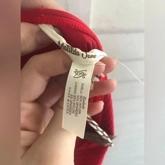 Matilda Jane Poolside Party retro red swimsuit NWT halter style size XXL - Picture 4 of 8